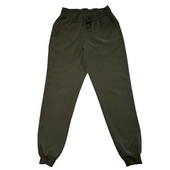 Lululemon Women's On The Fly Jogger Travel Woven Dark Olive Size 4 - Picture 1 of 6